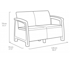Скамья двухместная CORFU II LOVE SEAT белый