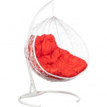 Подвесное кресло-кокон BiGarden Gemini White (Джемини) красная подушка Подвесное кресло-кокон BiGarden Gemini White (Джемини) красная подушка