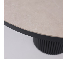 Стол Askar Round SLIDE-116 BAYONA IVORY PREMIUM CER/черный