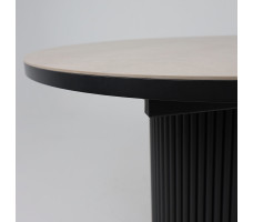 Стол Askar Round SLIDE-116 BAYONA IVORY PREMIUM CER/черный