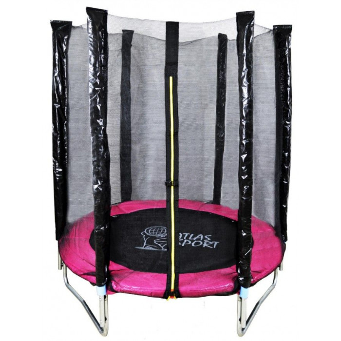 Батут Atlas Sport 140 см (4.5ft) на эластичных ремнях розовый