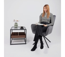 Кресло AksHome COLORADO NEW (Колорадо) темно-серый велюр HCJ-40/черный