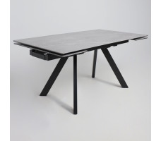 Стол МОНАКО NEW 1600(2240)*900 камень серый Greys Grey/черный матовый