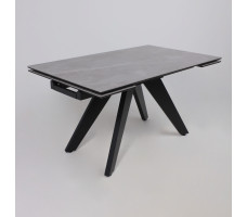 Стол раздвижной AV 2122 МДФ+керамика 1400 (2000)*850 серый, матовый LARKA GREY/черный