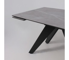 Стол раздвижной AV 2122 МДФ+керамика 1400 (2000)*850 серый, матовый LARKA GREY/черный