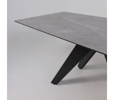 Стол раздвижной AV 2122 МДФ+керамика 1400 (2000)*850 серый, матовый LARKA GREY/черный