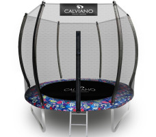 Батут с защитной сеткой Calviano 312 см - 10ft OUTSIDE master smile (смайлы)