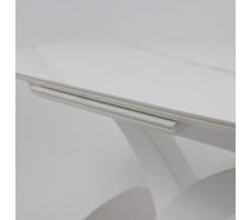 Стол НОТР ДАМ MODERNE 1400(1800)*850 камень светло-серый Greys Snow/белый муар