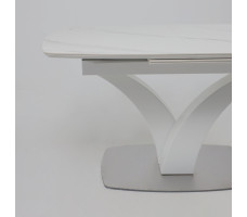 Стол НОТР ДАМ MODERNE 1400(1800)*850 камень светло-серый Greys Snow/белый муар