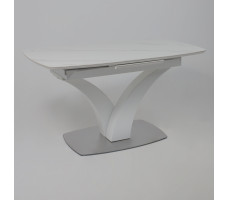 Стол НОТР ДАМ MODERNE 1400(1800)*850 камень светло-серый Greys Snow/белый муар