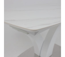 Стол НОТР ДАМ MODERNE 1400(1800)*850 камень светло-серый Greys Snow/белый муар