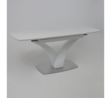 Стол НОТР ДАМ MODERNE 1400(1800)*850 камень светло-серый Greys Snow/белый муар