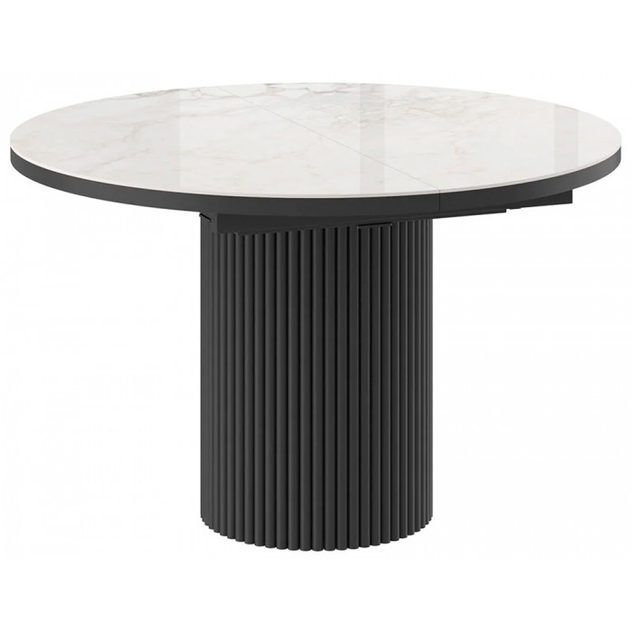 Стол Askar Round SLIDE-116 BRECHA GLOSS PREMIUM CER/черный