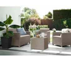 Набор садовой мебели Elodie 2 seater (диван, 2 кресла, стол) капучино