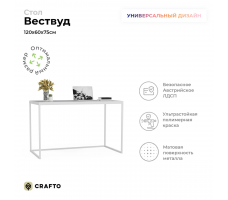 Письменный стол Crafto Вествуд Лофт 01 (белый) 