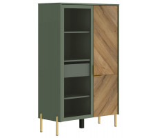 Шкаф Siena REG1W1D/140 92,5*41*145 дымчатый зеленый/дуб вотан (с подсветкой)