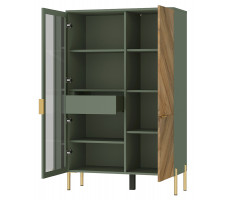 Шкаф Siena REG1W1D/140 92,5*41*145 дымчатый зеленый/дуб вотан (с подсветкой)