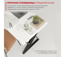 Письменный стол ДОМУС Гранд  120х66 см белый/черный