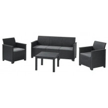 Набор садовой мебели Elodie 3 seater (диван, 2 кресла, стол) графит