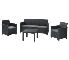 Набор садовой мебели Elodie 3 seater (диван, 2 кресла, стол) графит