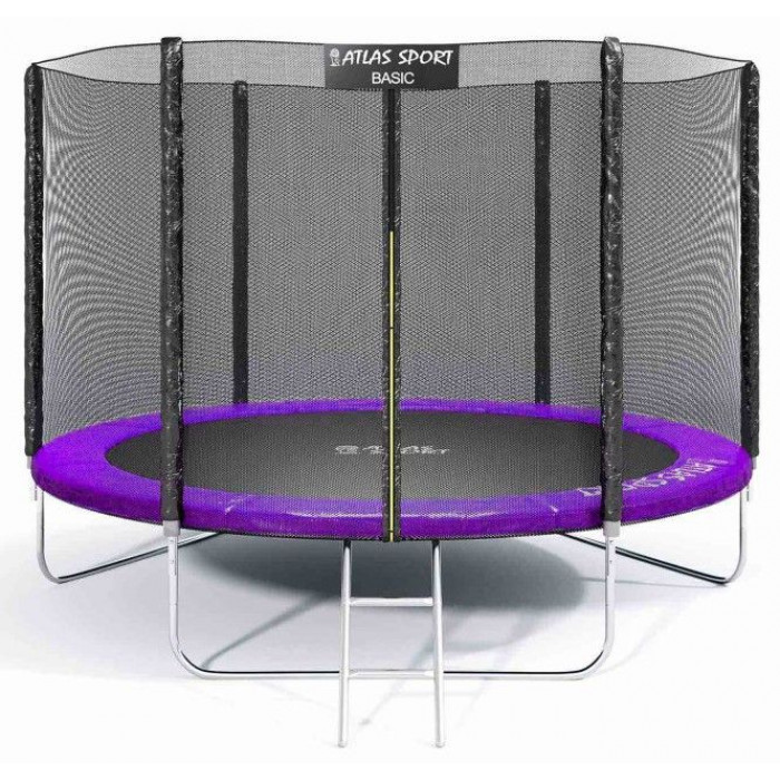 Батут Atlas Sport 312 см - 10ft BASIC (3 ноги) с  лестницей фиолетовый