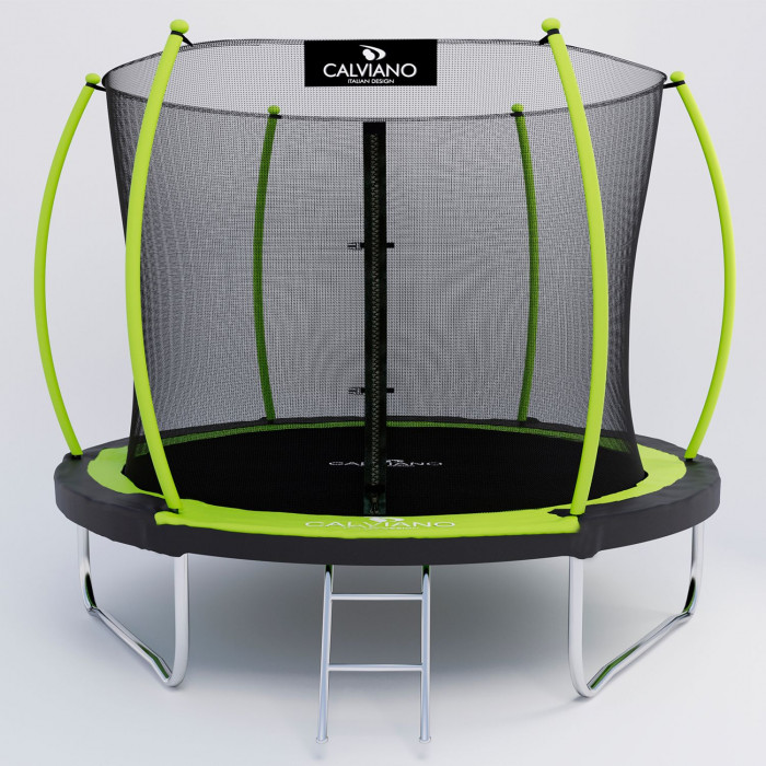 Батут с защитной сеткой Calviano 252 см - 8ft Inside master GREEN (зеленый)