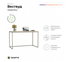 Письменный стол Crafto Вествуд Лофт 05 (латте каштан)