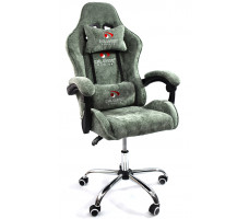 Вибромассажное кресло Calviano Nero dark grey plush ткань зеленый