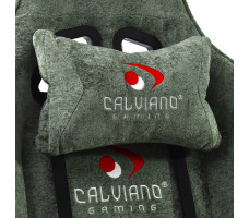 Вибромассажное кресло Calviano Nero dark grey plush ткань зеленый