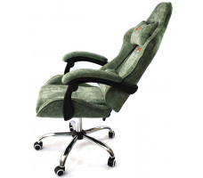 Вибромассажное кресло Calviano Nero dark grey plush ткань зеленый
