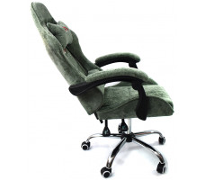 Вибромассажное кресло Calviano Nero dark grey plush ткань зеленый