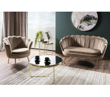 Диван SIGNAL CAMELLIA 2 (Камелия 2) Velvet Bluvel 28 бежевый/золотой
