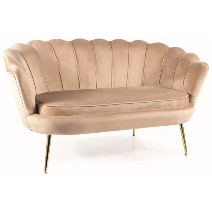 Диван SIGNAL CAMELLIA 2 (Камелия 2) Velvet Bluvel 28 бежевый/золотой