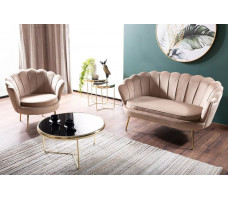 Диван SIGNAL CAMELLIA 2 (Камелия 2) Velvet Bluvel 28 бежевый/золотой