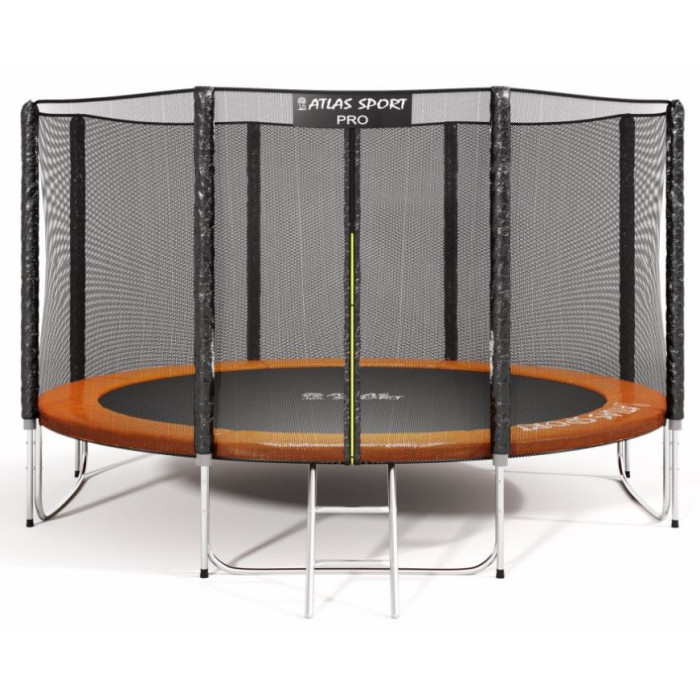 Батут Atlas Sport 404 см (13ft) PRO (усиленные опоры) оранжевый