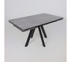 Стол раздвижной JACK-140 140(30+30)*85 STONE GREY ST CER/черный