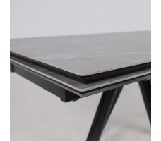 Стол раздвижной JACK-140 140(30+30)*85 STONE GREY ST CER/черный