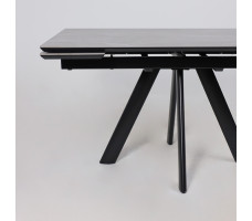 Стол раздвижной JACK-140 140(30+30)*85 STONE GREY ST CER/черный