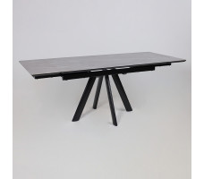 Стол раздвижной JACK-140 140(30+30)*85 STONE GREY ST CER/черный