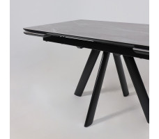 Стол раздвижной JACK-140 140(30+30)*85 STONE GREY ST CER/черный