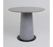 Стол AV 2317 МДФ+керамика 900*900 матовый LARKA GREY/черный+HPL Будда