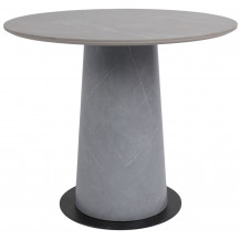 Стол AV 2317 МДФ+керамика 900*900 матовый LARKA GREY/черный+HPL Будда