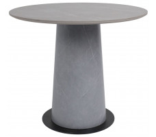 Стол AV 2317 МДФ+керамика 900*900 матовый LARKA GREY/черный+HPL Будда