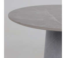 Стол AV 2317 МДФ+керамика 900*900 матовый LARKA GREY/черный+HPL Будда