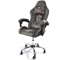 Вибромассажное кресло Calviano Nero dark grey plush ткань темно-серый