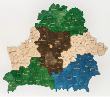 Карта Республики Беларусь цветная (на белорусском языке) 60*51,5 см
