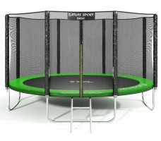 Батут Atlas Sport 404 см (13ft) Basic с внешней сеткой зеленый