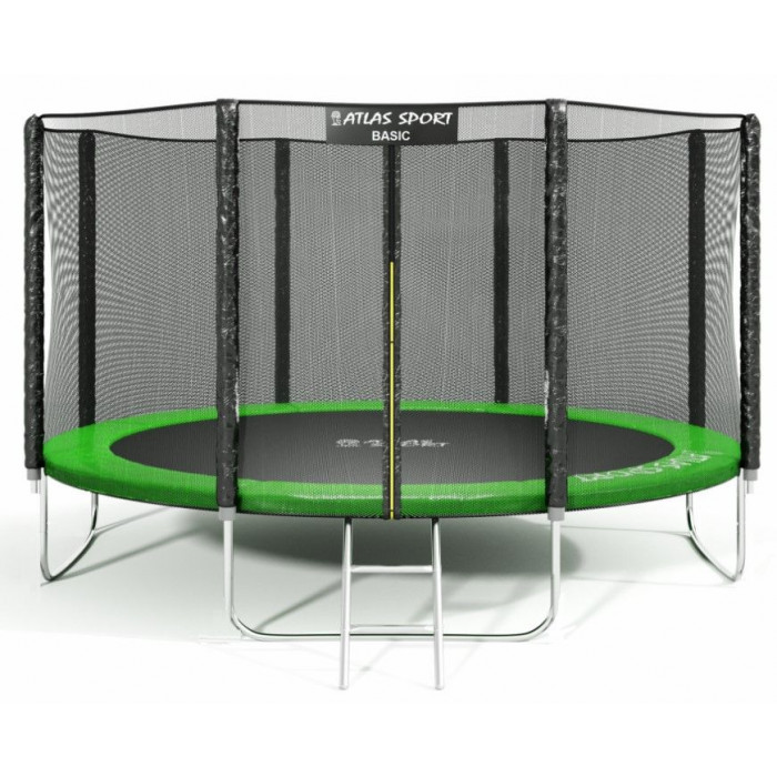 Батут Atlas Sport 404 см (13ft) Basic с внешней сеткой зеленый