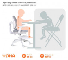 Кресло ортопедическое Yoka Niko (Нико) серый