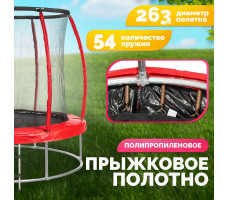 Батут Sundays Favorite Premium 10FT (красный, с сеткой, с лестницей)